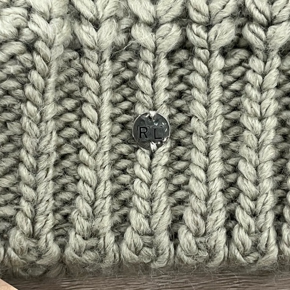 Ralph Lauren Denim & Supply Gray Sweater Knit Beanie Skull Cap One Size - Picture 2 of 4